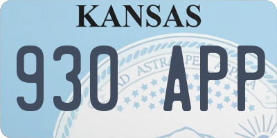 KS license plate 930APP