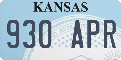 KS license plate 930APR