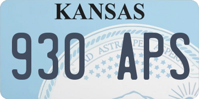 KS license plate 930APS
