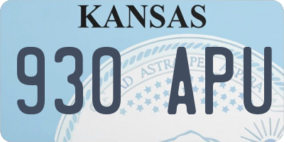 KS license plate 930APU