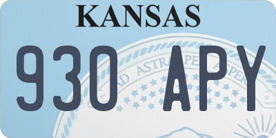 KS license plate 930APY