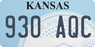 KS license plate 930AQC