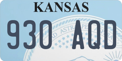 KS license plate 930AQD