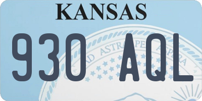 KS license plate 930AQL