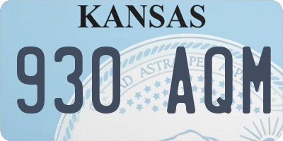 KS license plate 930AQM