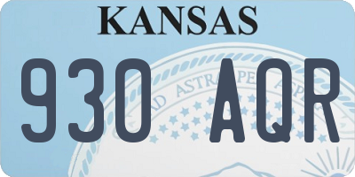 KS license plate 930AQR