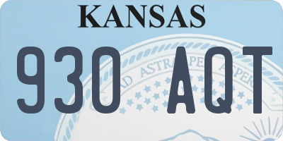 KS license plate 930AQT