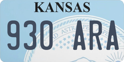 KS license plate 930ARA