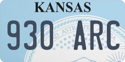 KS license plate 930ARC