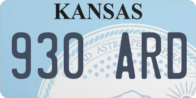 KS license plate 930ARD