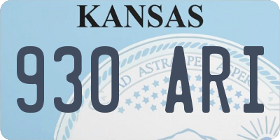 KS license plate 930ARI
