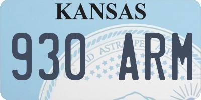 KS license plate 930ARM