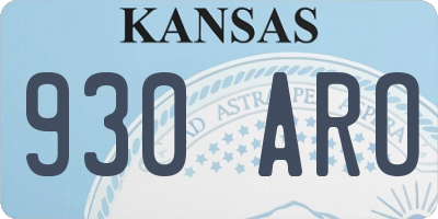 KS license plate 930ARO
