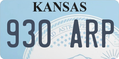 KS license plate 930ARP