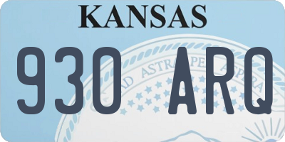 KS license plate 930ARQ