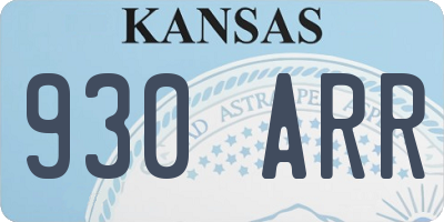 KS license plate 930ARR