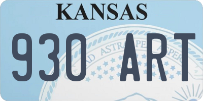 KS license plate 930ART
