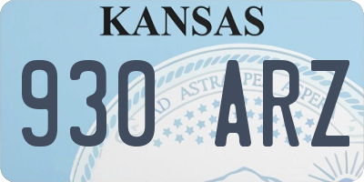 KS license plate 930ARZ