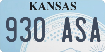 KS license plate 930ASA