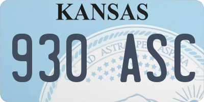 KS license plate 930ASC