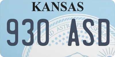 KS license plate 930ASD