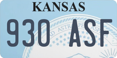 KS license plate 930ASF