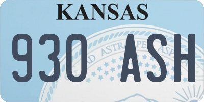 KS license plate 930ASH