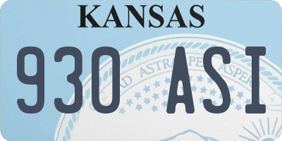 KS license plate 930ASI