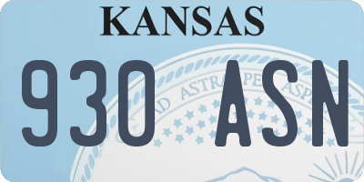 KS license plate 930ASN