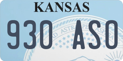 KS license plate 930ASO