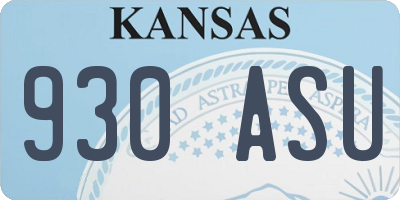 KS license plate 930ASU
