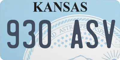 KS license plate 930ASV