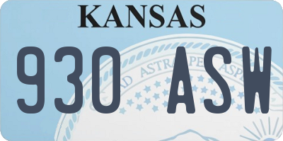 KS license plate 930ASW