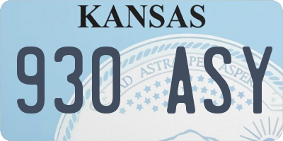 KS license plate 930ASY