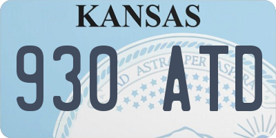 KS license plate 930ATD