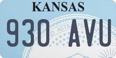 KS license plate 930AVU