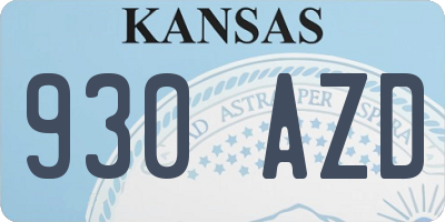 KS license plate 930AZD