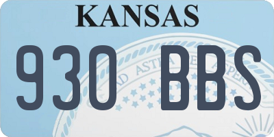 KS license plate 930BBS