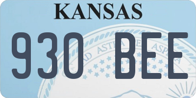 KS license plate 930BEE