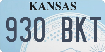 KS license plate 930BKT