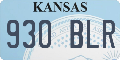 KS license plate 930BLR