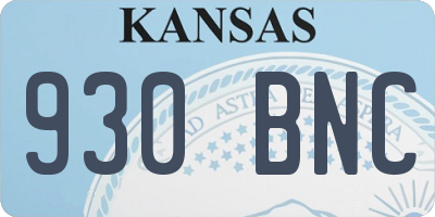 KS license plate 930BNC