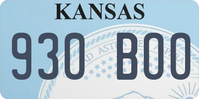 KS license plate 930BOO