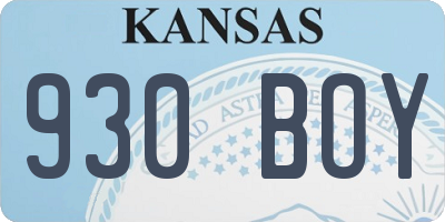 KS license plate 930BOY