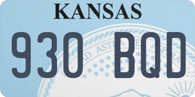 KS license plate 930BQD