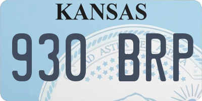 KS license plate 930BRP
