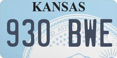 KS license plate 930BWE