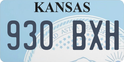KS license plate 930BXH
