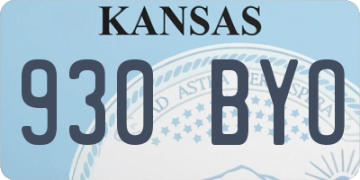 KS license plate 930BYO