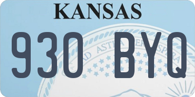 KS license plate 930BYQ